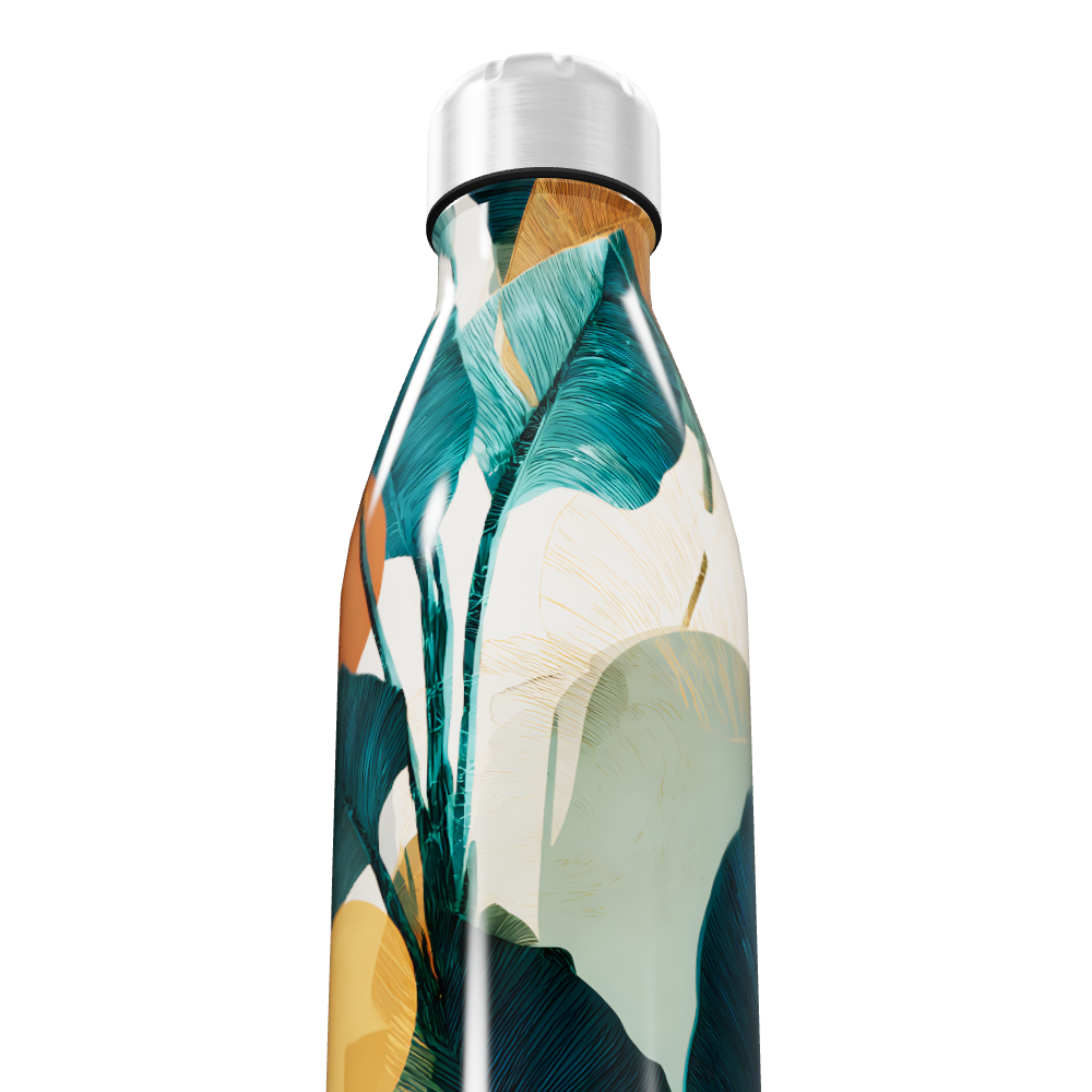 Garrafa Inox - Estampa Tropical Colorida