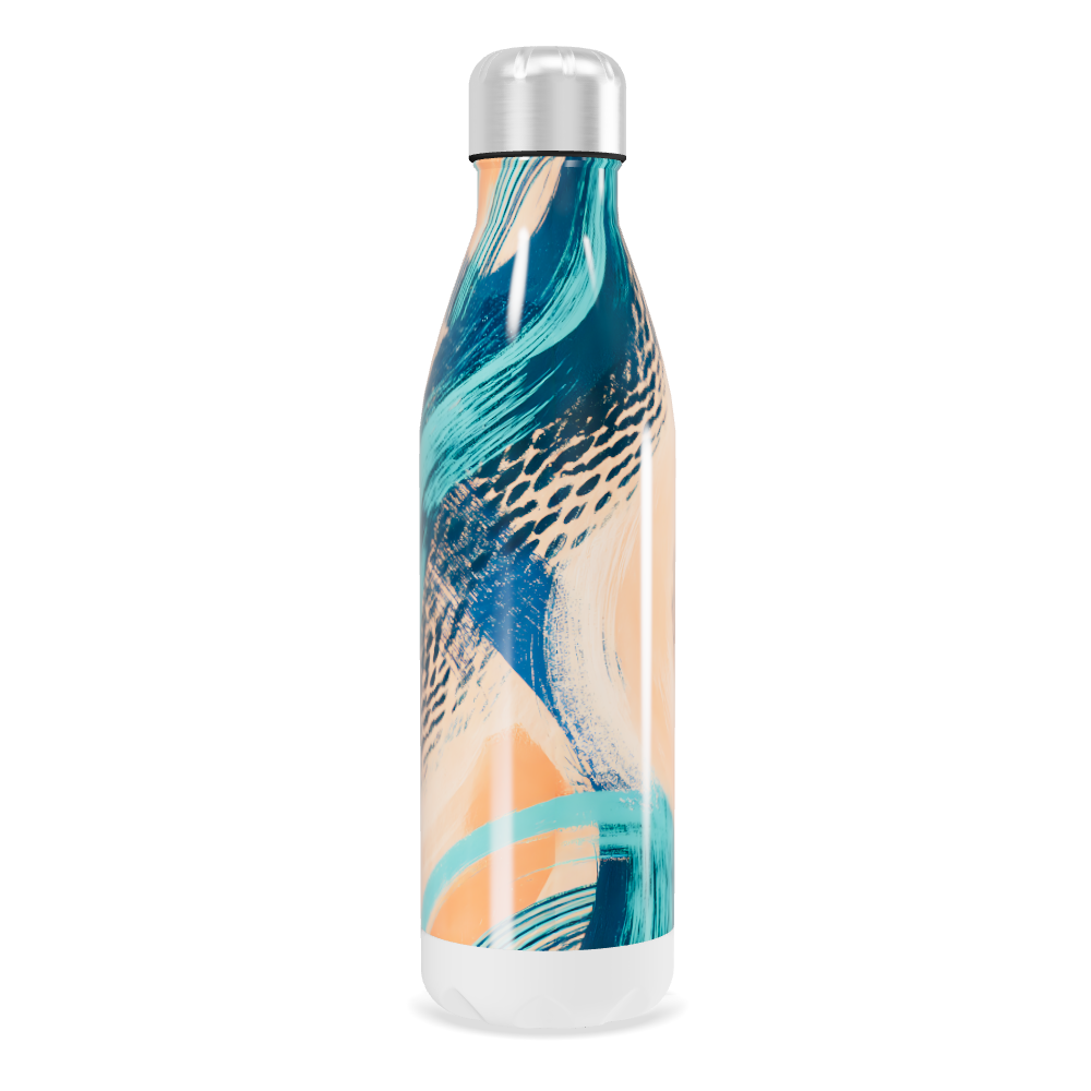 Garrafa Inox Estampada - Azul e Laranja