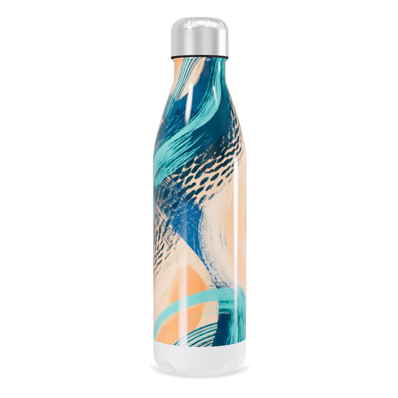Garrafa Inox Estampada - Azul e Laranja