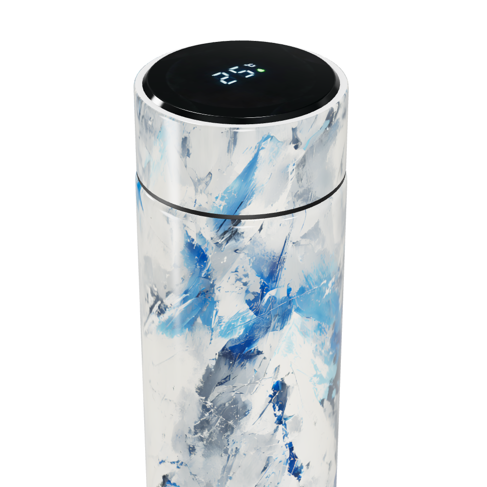 Garrafa Térmica Touch - Azul Abstrato Inox