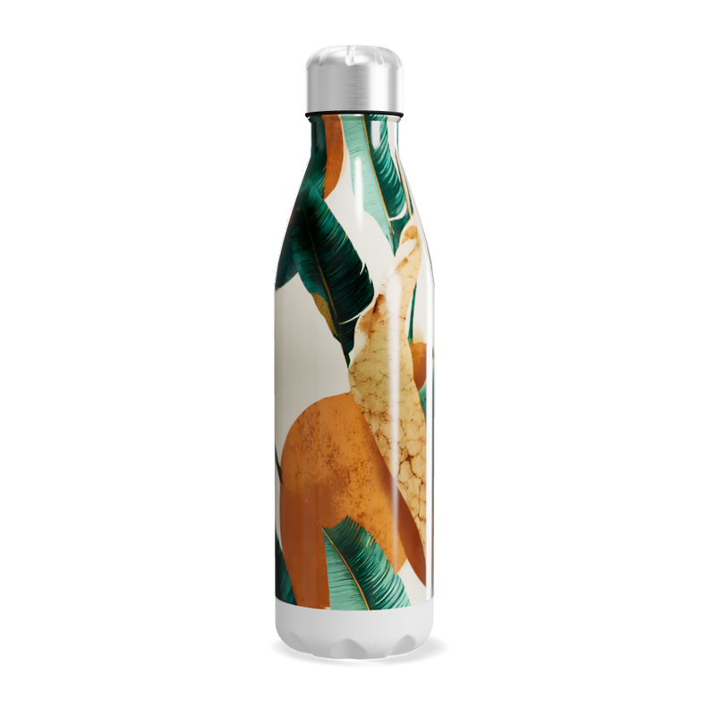 Garrafa Inox - Estampa Folhagem Colorida
