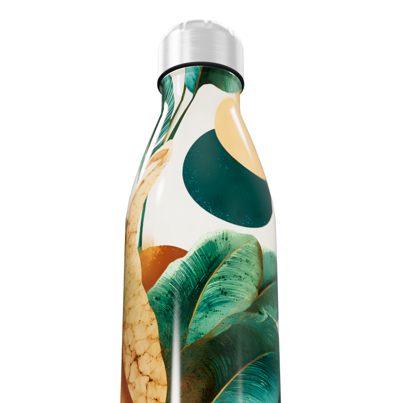 Garrafa Inox - Estampa Folhagem Colorida