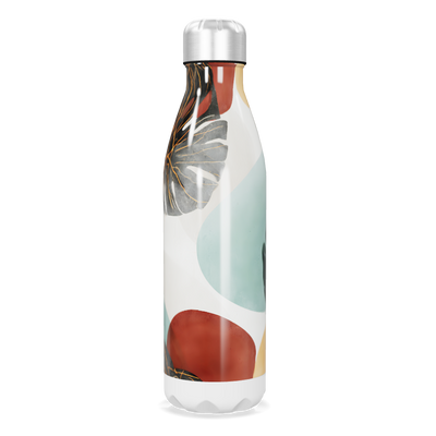 Garrafa Inox - Colorida com Folhagens