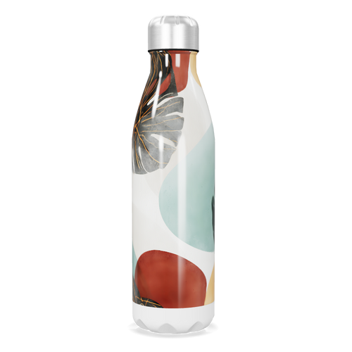 Garrafa Inox - Colorida com Folhagens