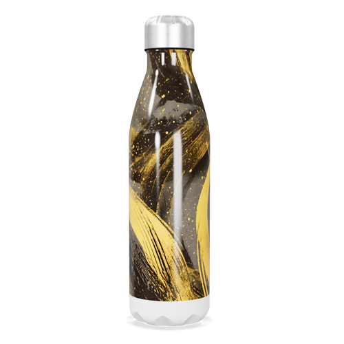 Garrafa Inox Estampada - Preto Dourado