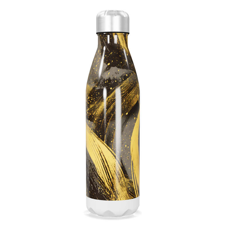 Garrafa Inox Estampada - Preto Dourado