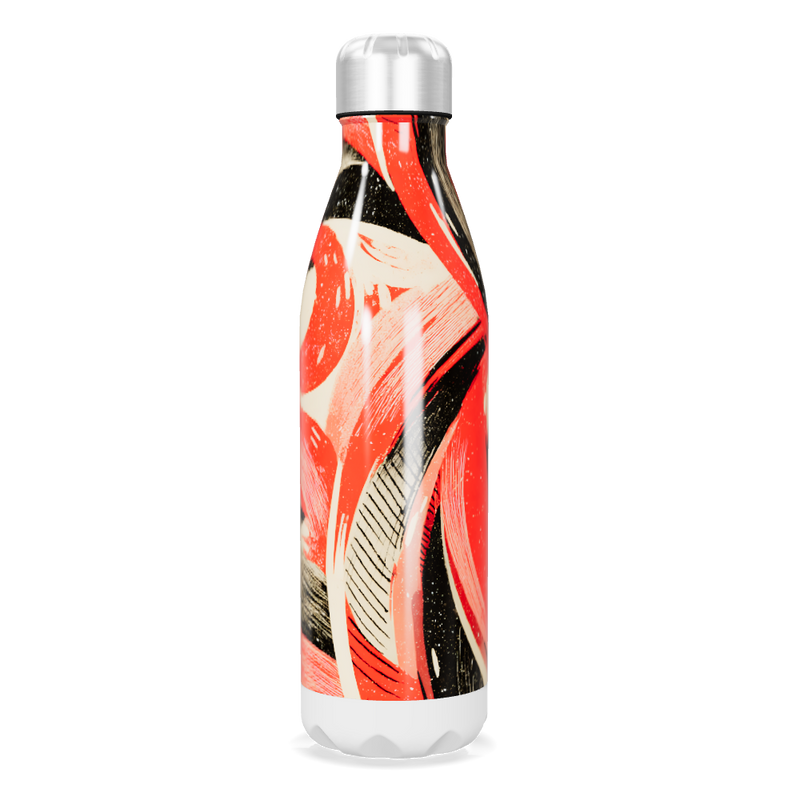Garrafa Inox - Estampada Vermelha e Preta