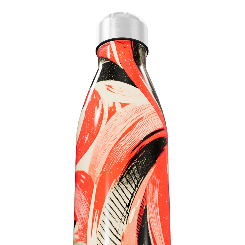 Garrafa Inox - Estampada Vermelha e Preta