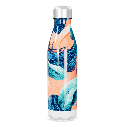 Garrafa Inox Estampa Azul e Laranja