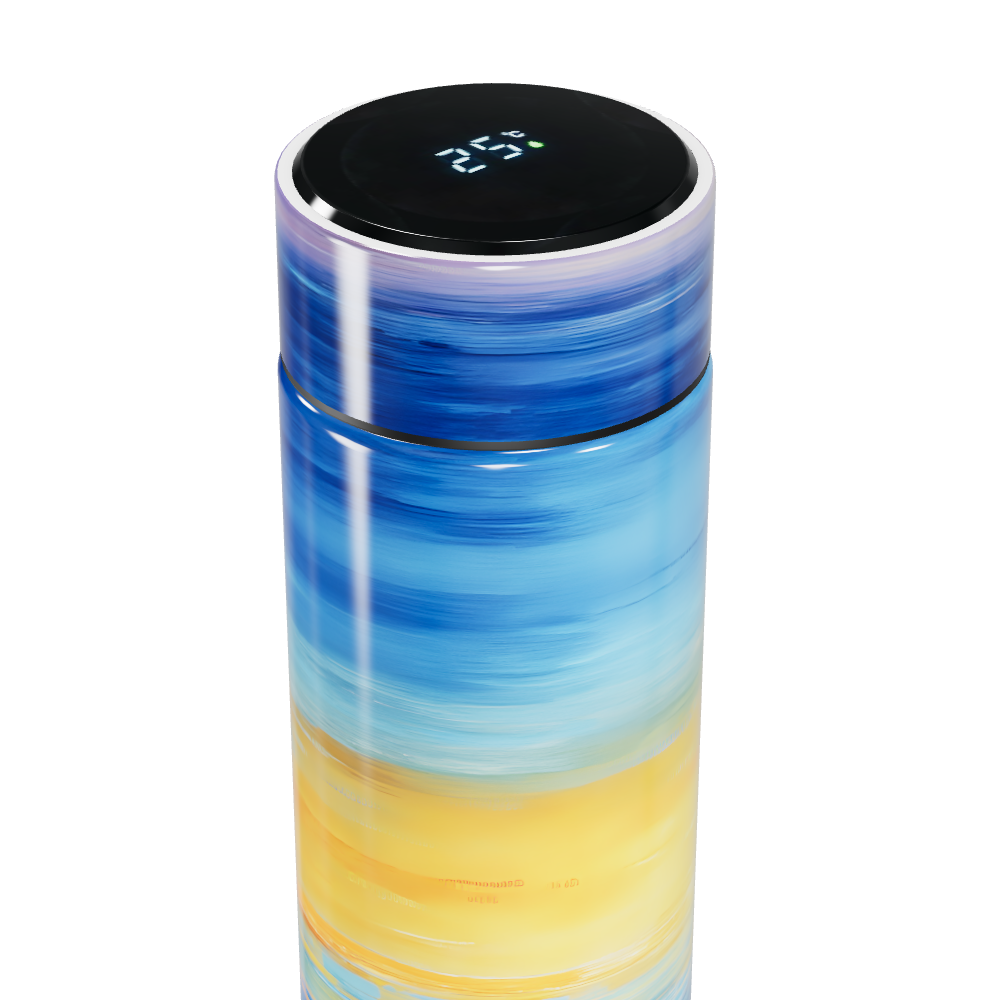 Garrafa Térmica Touch - Listrada Azul Amarelo