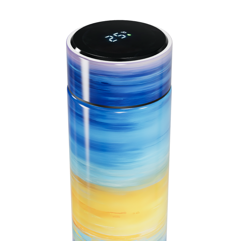 Garrafa Térmica Touch - Listrada Azul Amarelo