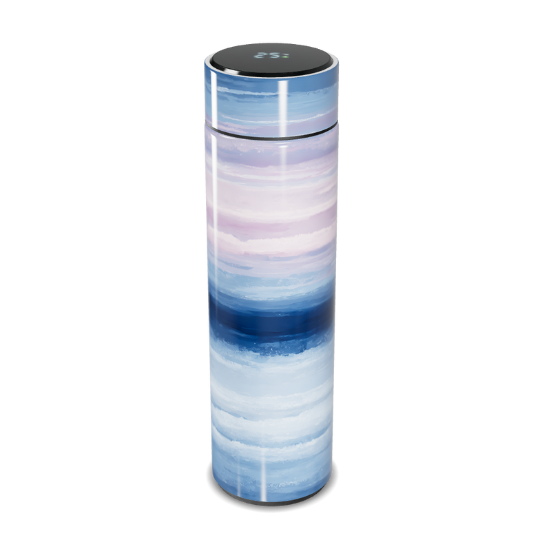 Garrafa Térmica Touch Azul - Com Listras Modernas