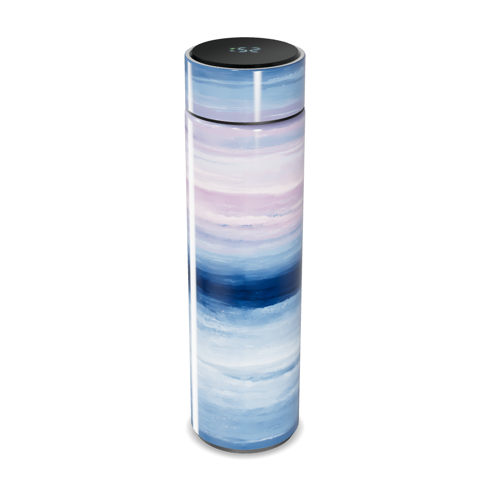 Garrafa Térmica Touch Azul - Com Listras Modernas