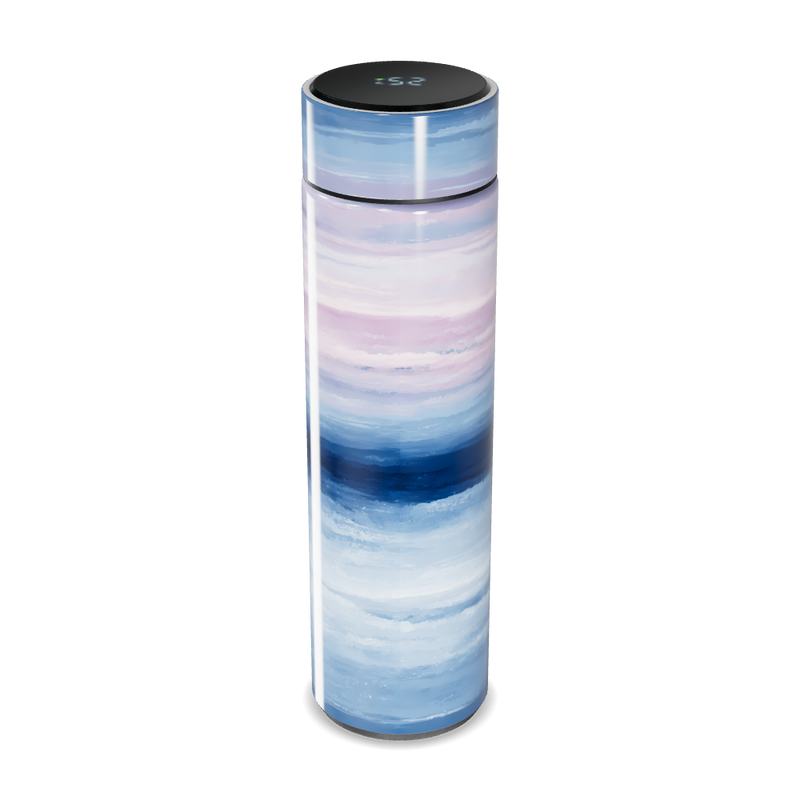 Garrafa Térmica Touch Azul - Com Listras Modernas