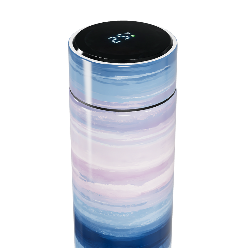 Garrafa Térmica Touch Azul - Com Listras Modernas