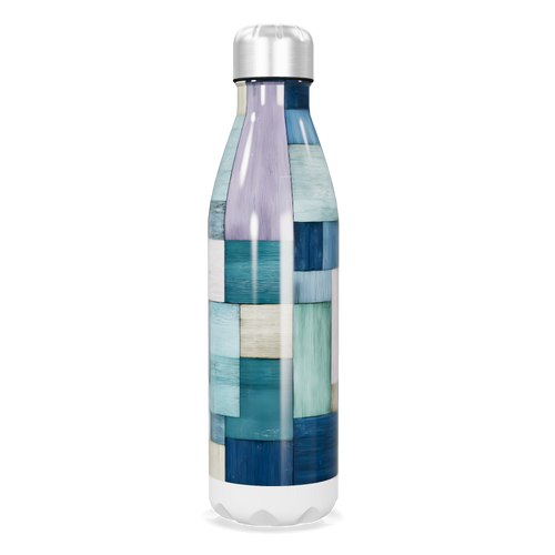 Garrafa Inox Estampada - Azul e Branco