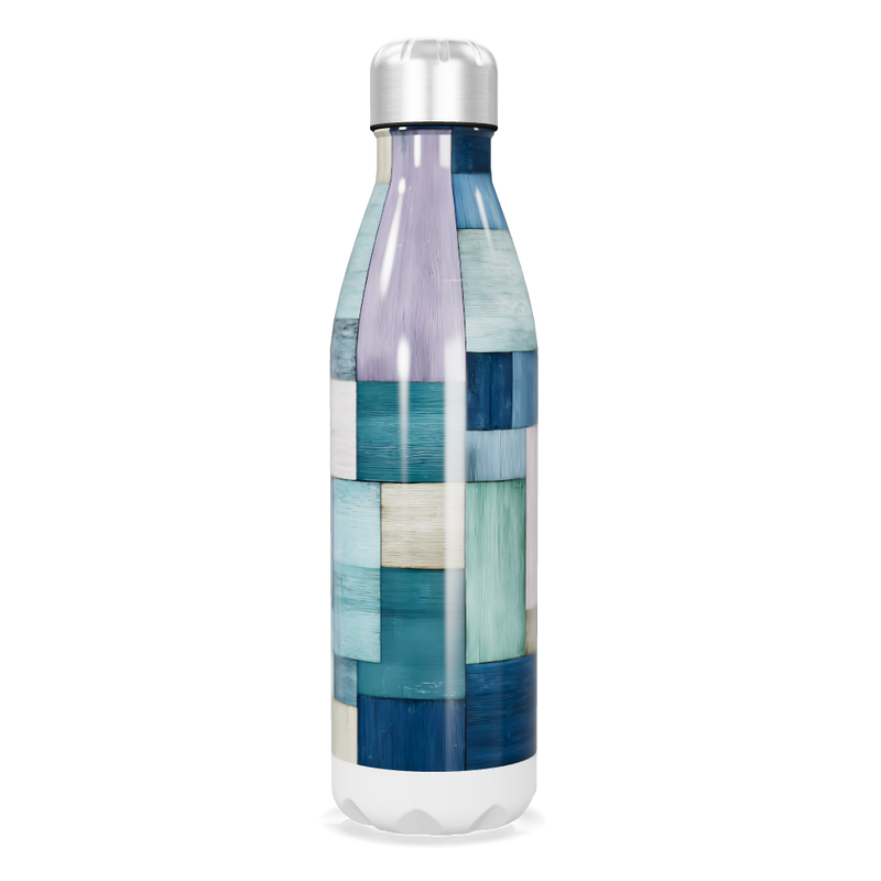 Garrafa Inox Estampada - Azul e Branco