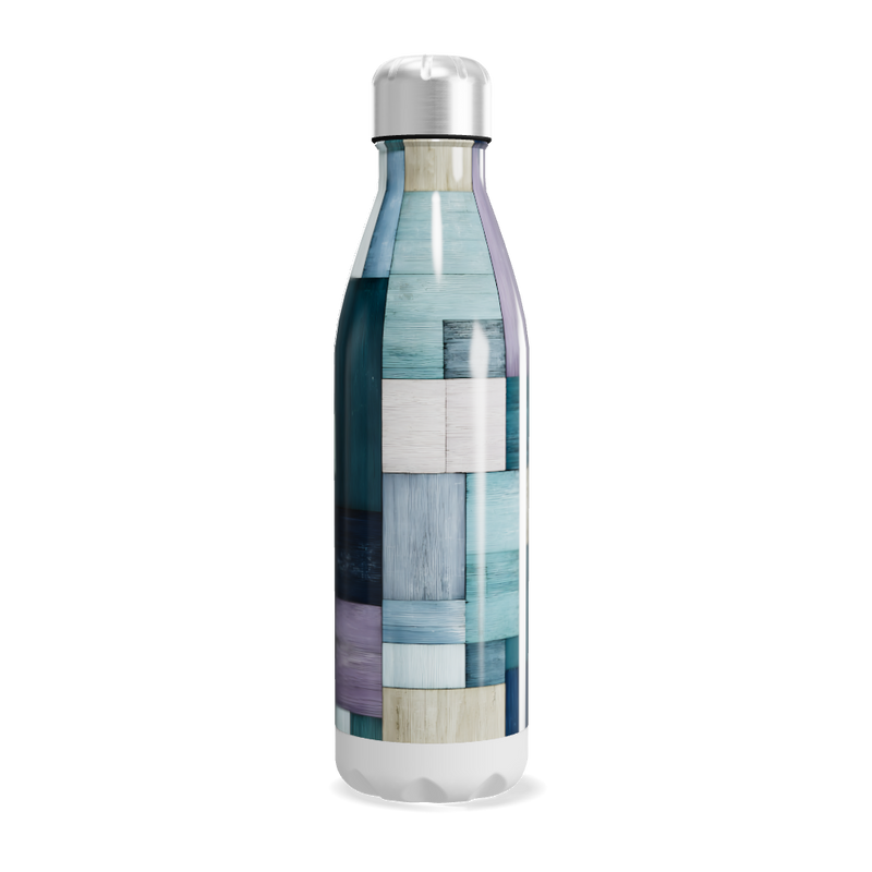 Garrafa Inox Estampada - Azul e Branco