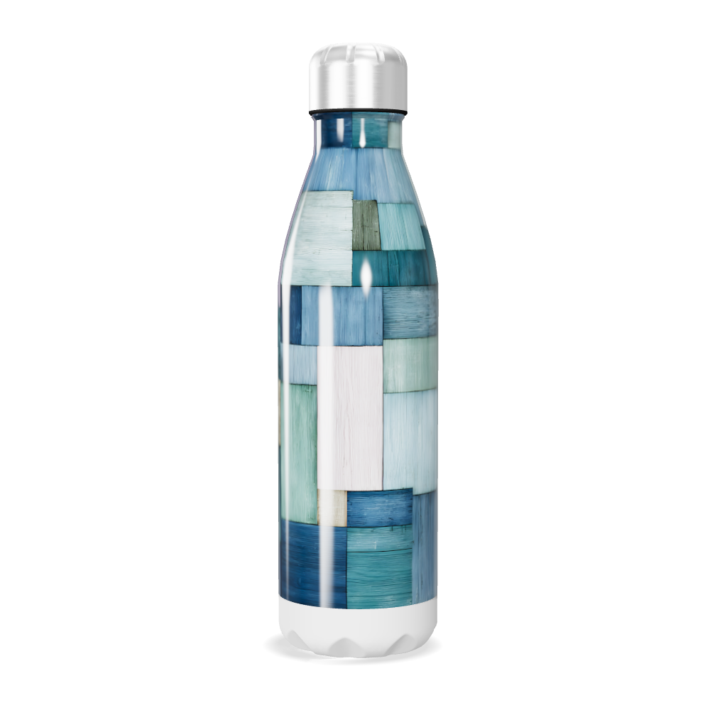 Garrafa Inox Estampada - Azul e Branco