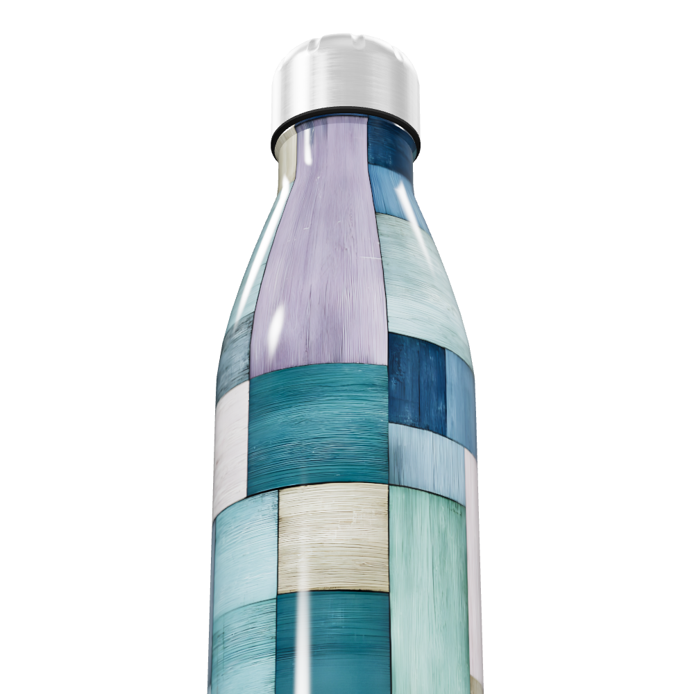 Garrafa Inox Estampada - Azul e Branco