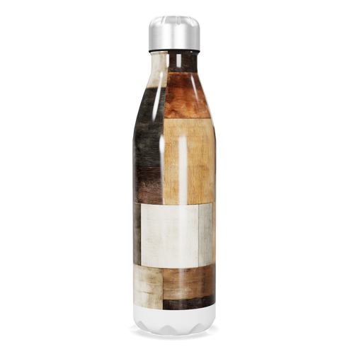 Garrafa Inox - Estampa Madeira Colorida