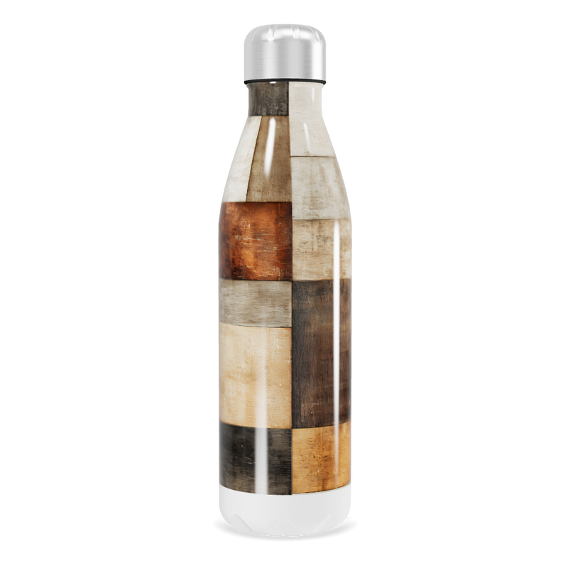 Garrafa Inox - Estampa Madeira Colorida