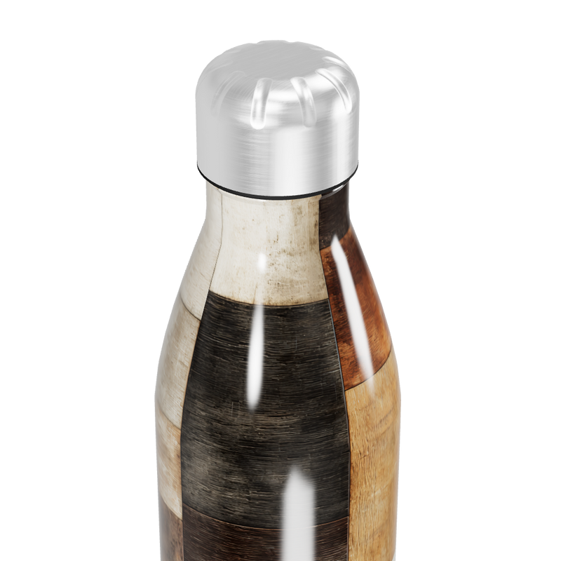 Garrafa Inox - Estampa Madeira Colorida