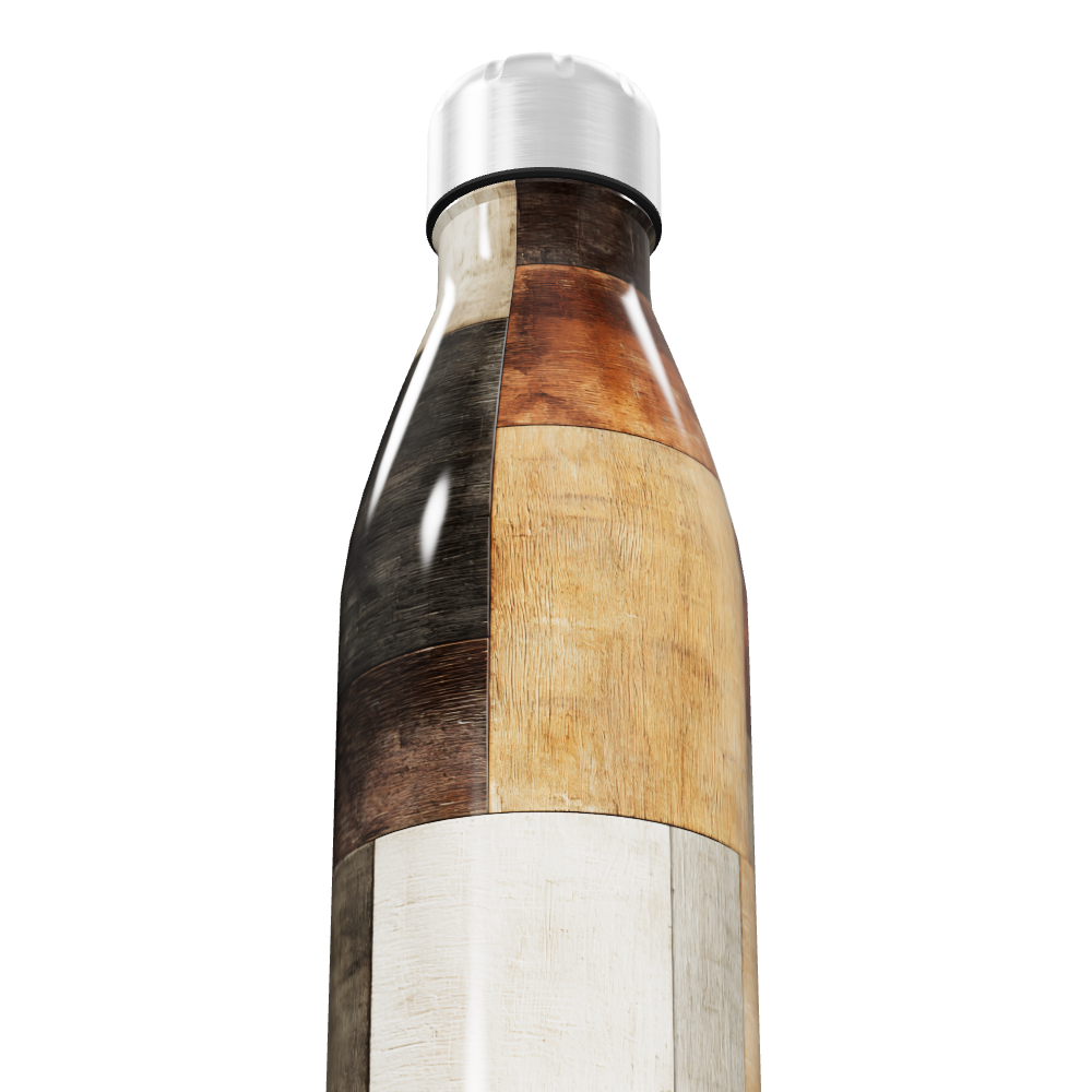 Garrafa Inox - Estampa Madeira Colorida