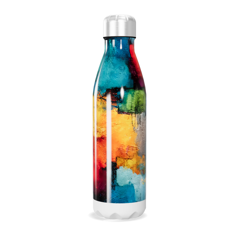 Garrafa Inox - Estampa Colorida Abstrata