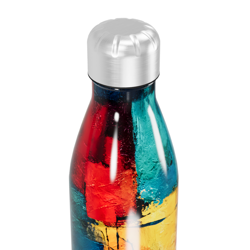 Garrafa Inox - Estampa Colorida Abstrata