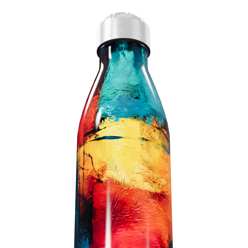 Garrafa Inox - Estampa Colorida Abstrata