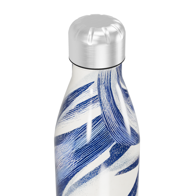 Garrafa Inox - Azul com Estampa Artística
