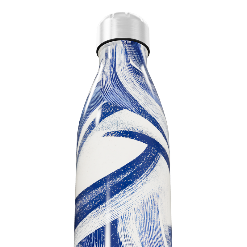 Garrafa Inox - Azul com Estampa Artística