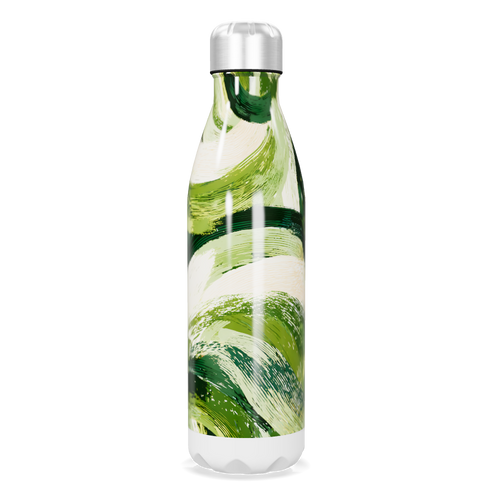Garrafa Inox - Estampa Verde Abstrata