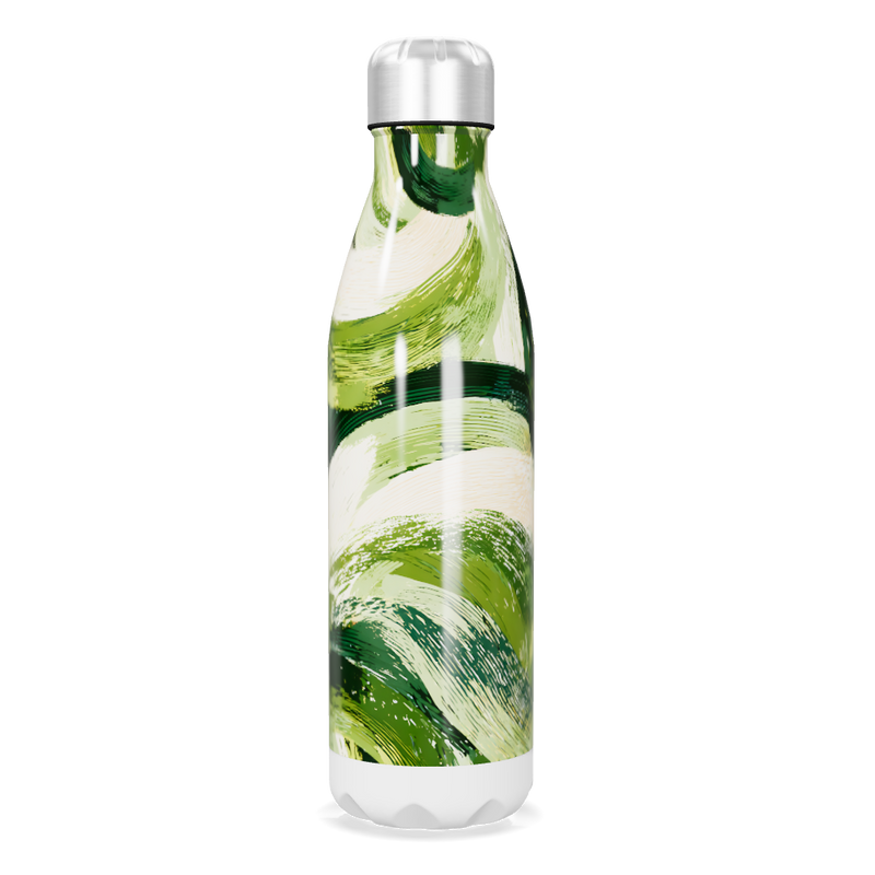 Garrafa Inox - Estampa Verde Abstrata