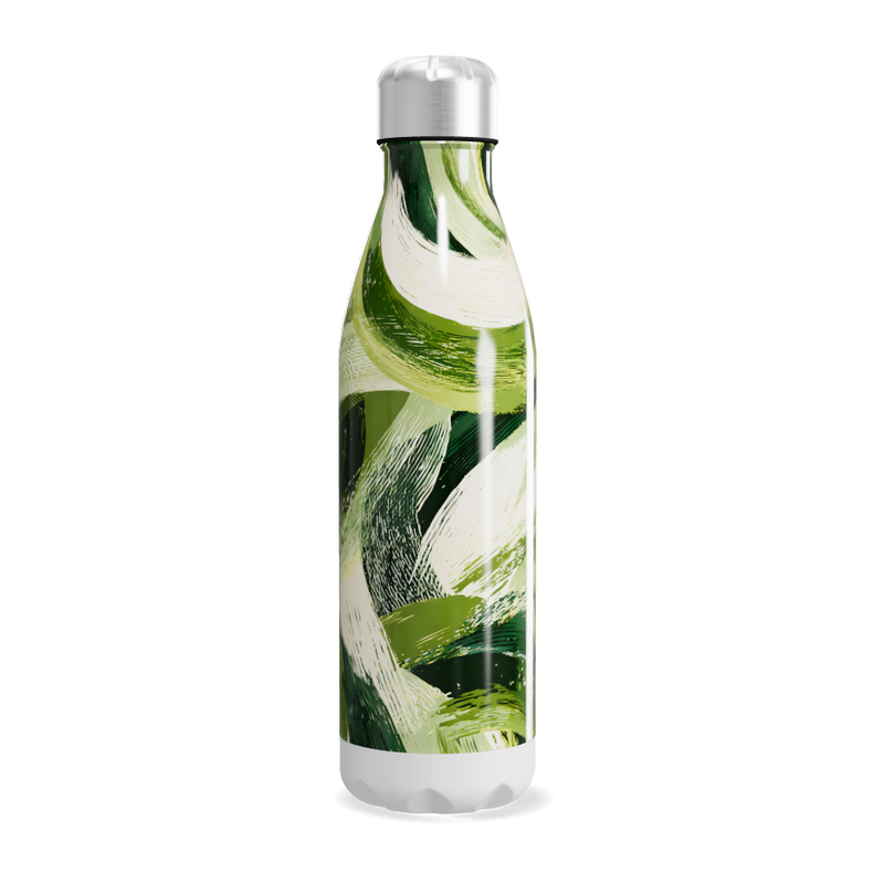 Garrafa Inox - Estampa Verde Abstrata