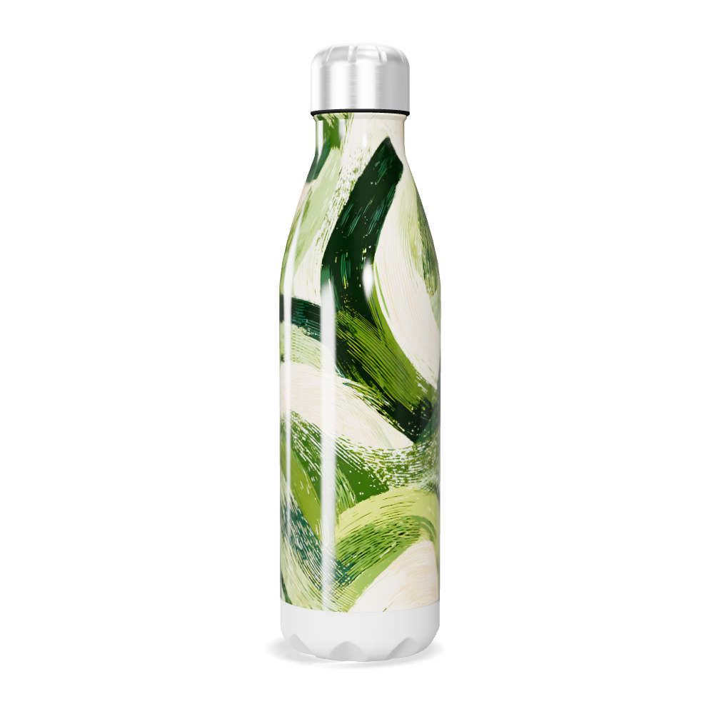Garrafa Inox - Estampa Verde Abstrata