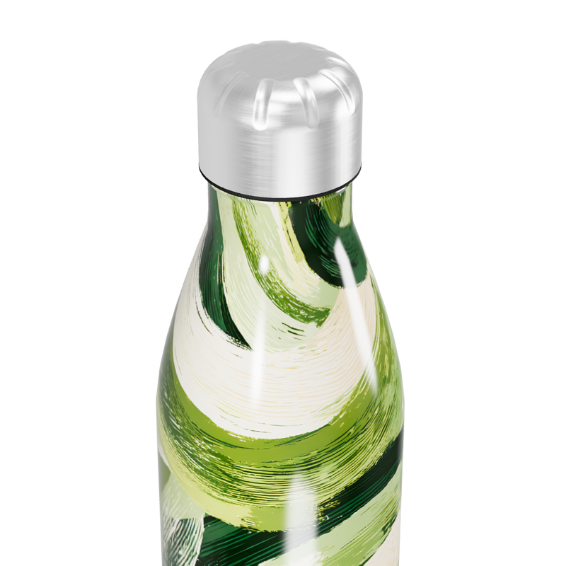 Garrafa Inox - Estampa Verde Abstrata