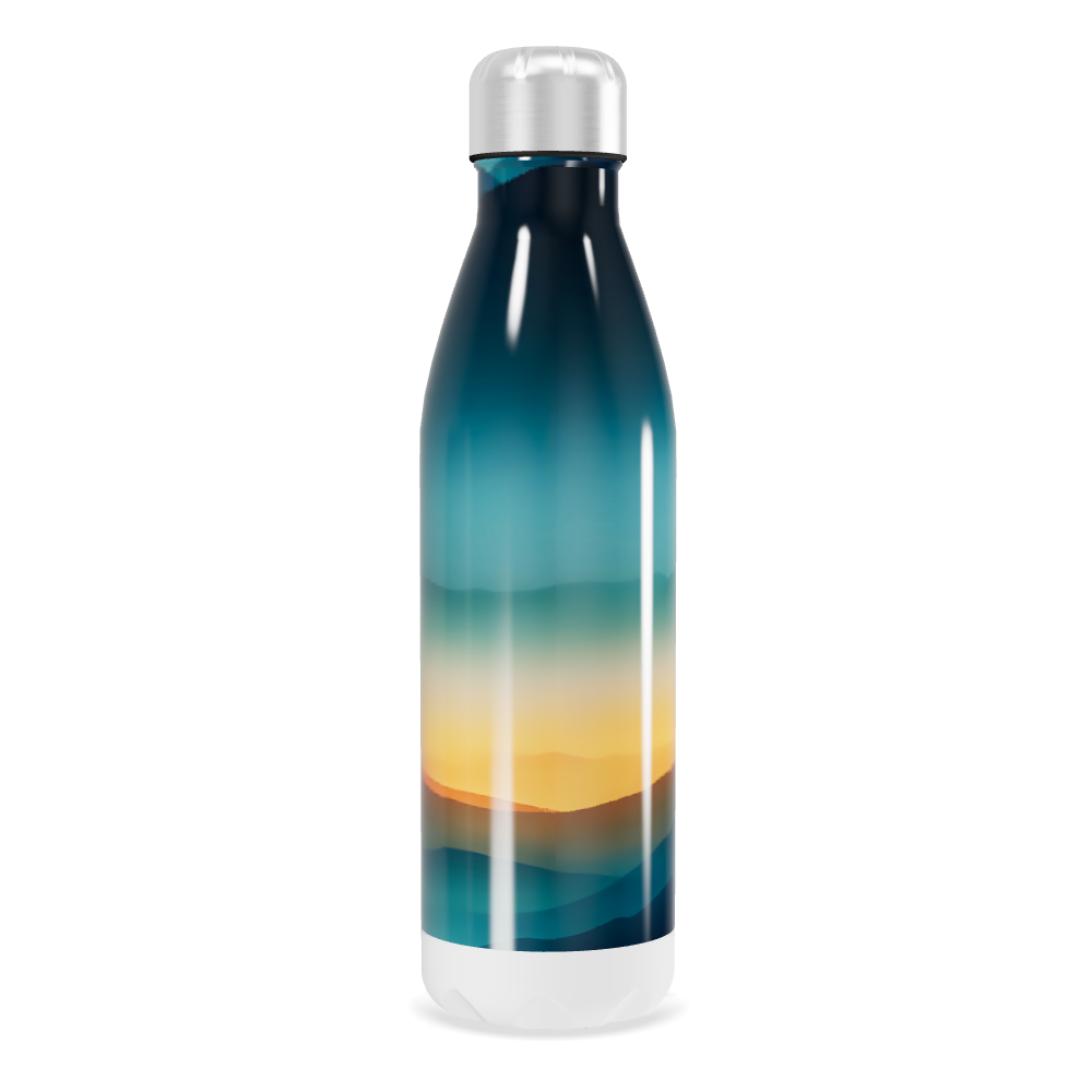 Garrafa Inox - Paisagem Azul e Laranja