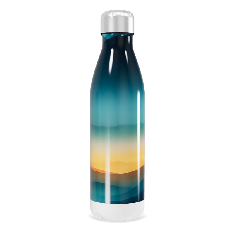 Garrafa Inox - Paisagem Azul e Laranja