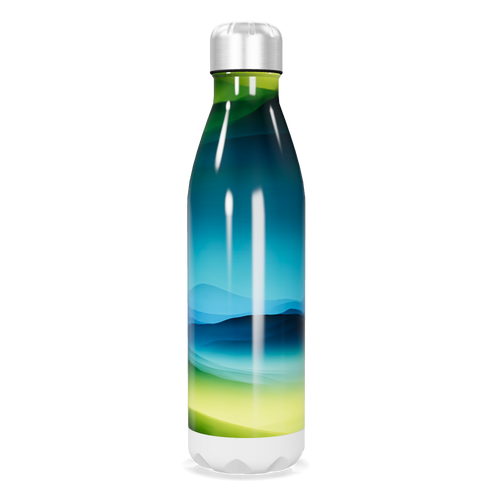 Garrafa Inox - Estampa Azul e Verde