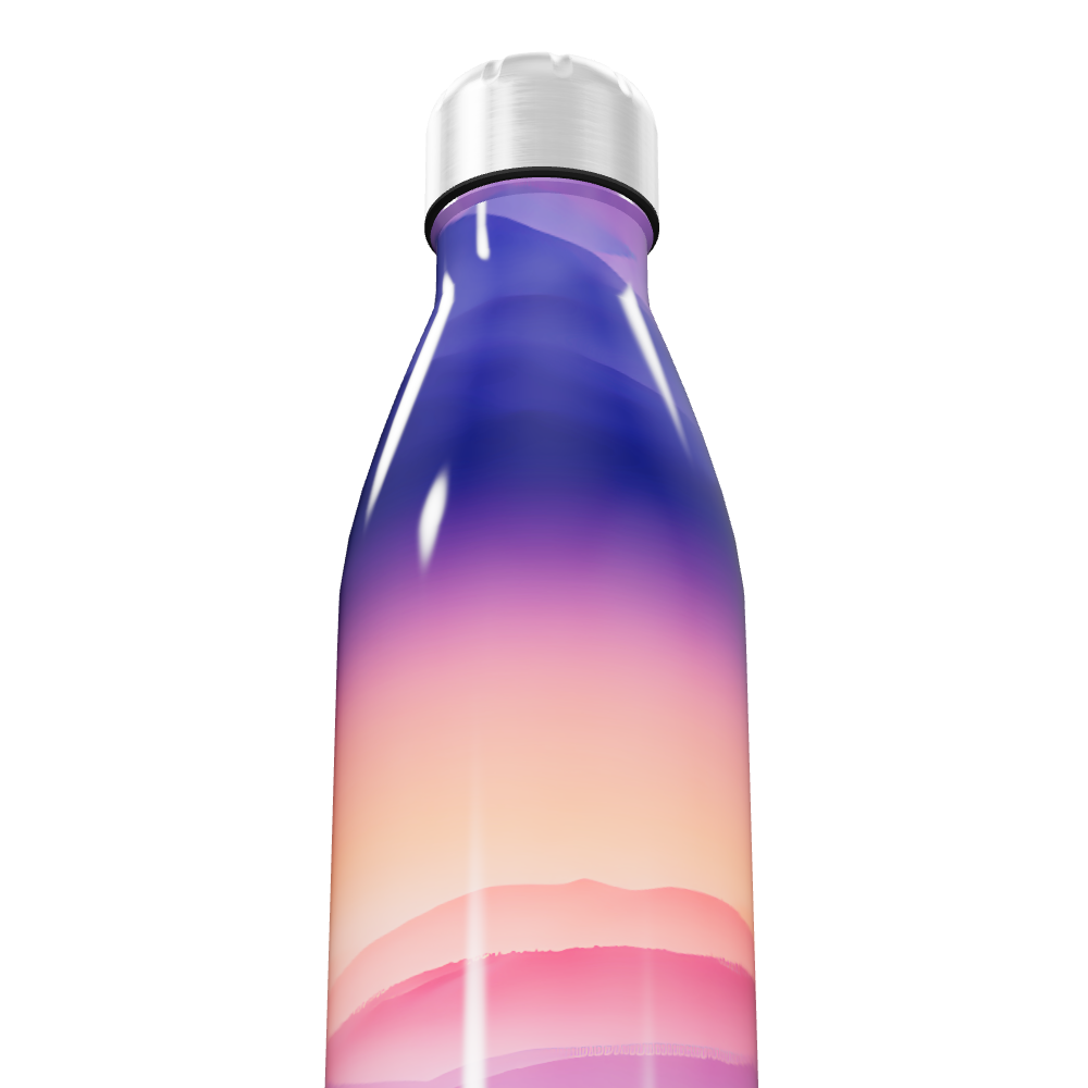 Garrafa Inox - Degradê Roxo e Laranja