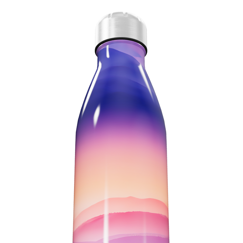 Garrafa Inox - Degradê Roxo e Laranja