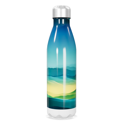 Garrafa Inox - Azul com Estampa Paisagem