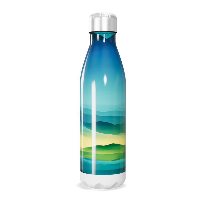 Garrafa Inox - Azul com Estampa Paisagem