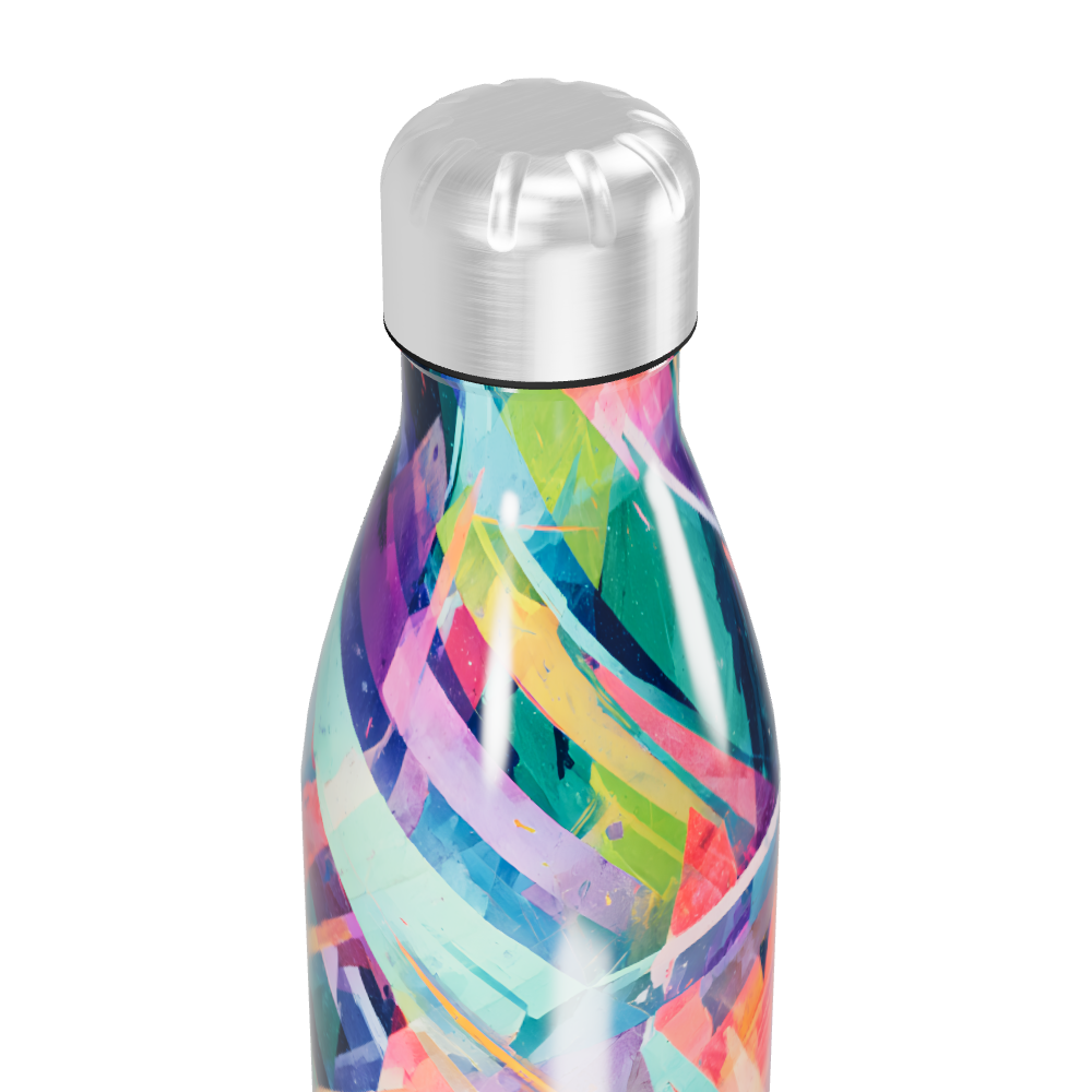 Garrafa Inox - Estampa Colorida Abstrata
