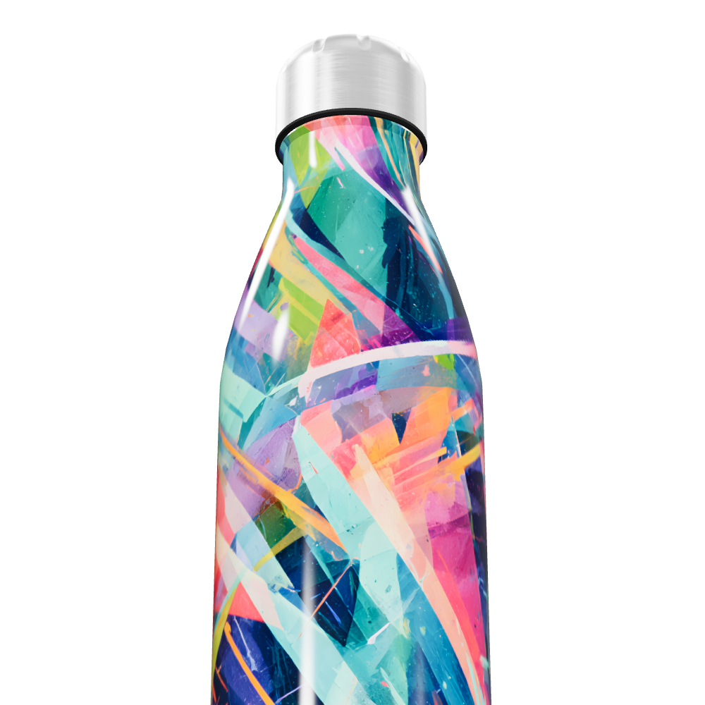 Garrafa Inox - Estampa Colorida Abstrata