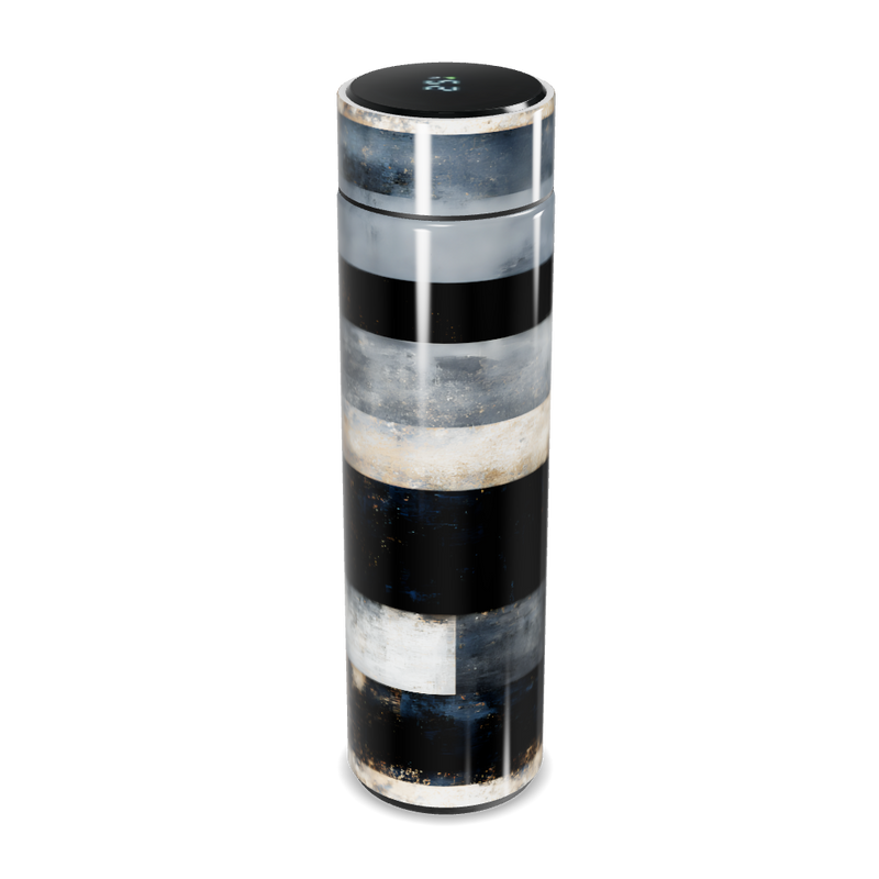 Garrafa Térmica Touch - Listrada Preta e Dourada