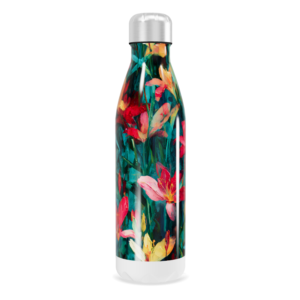 Garrafa Inox Flores Coloridas 500ml