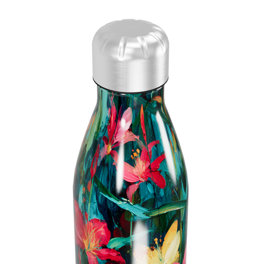 Garrafa Inox Flores Coloridas 500ml